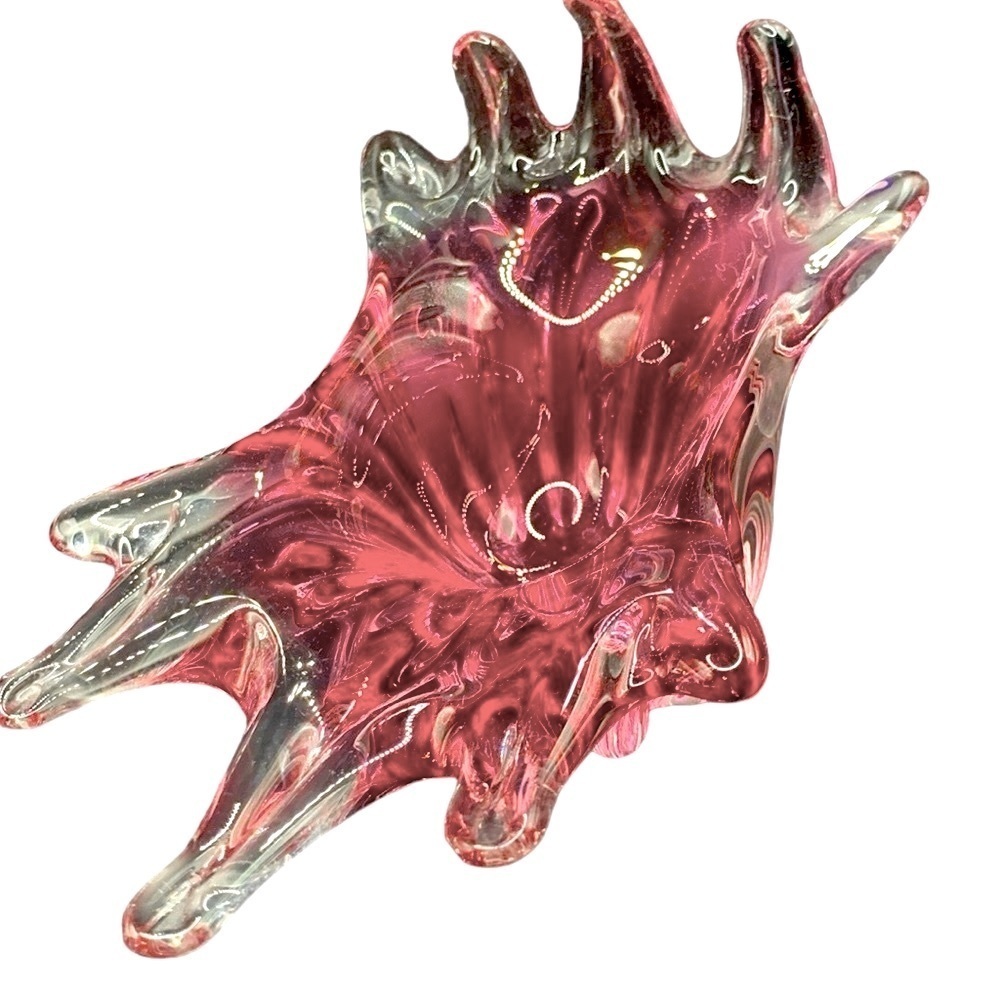 Art Glass Vintage bowl, red/cranberry color, by Egermann, Czech Republic. - Picture 3 of 9